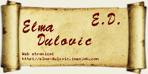 Elma Dulović vizit kartica